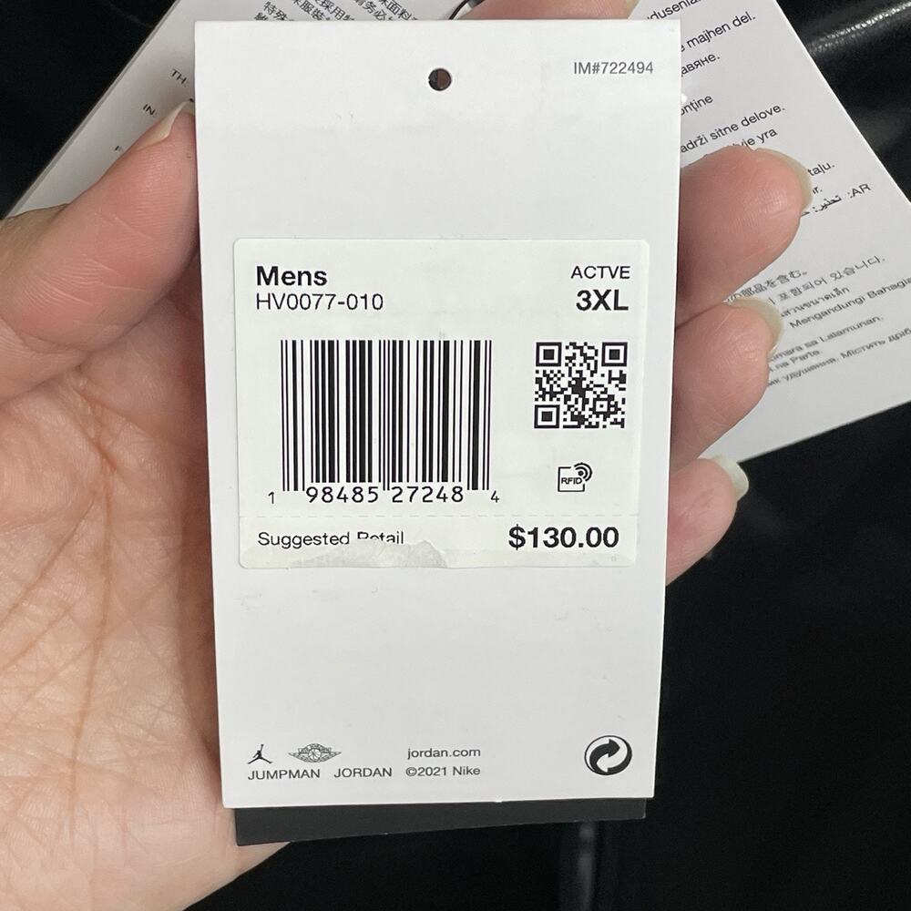 Nike Air Jordan Faux Leather Loose Fit Shorts Black HV0077-010 Size 3XL RARE - Picture 7 of 9